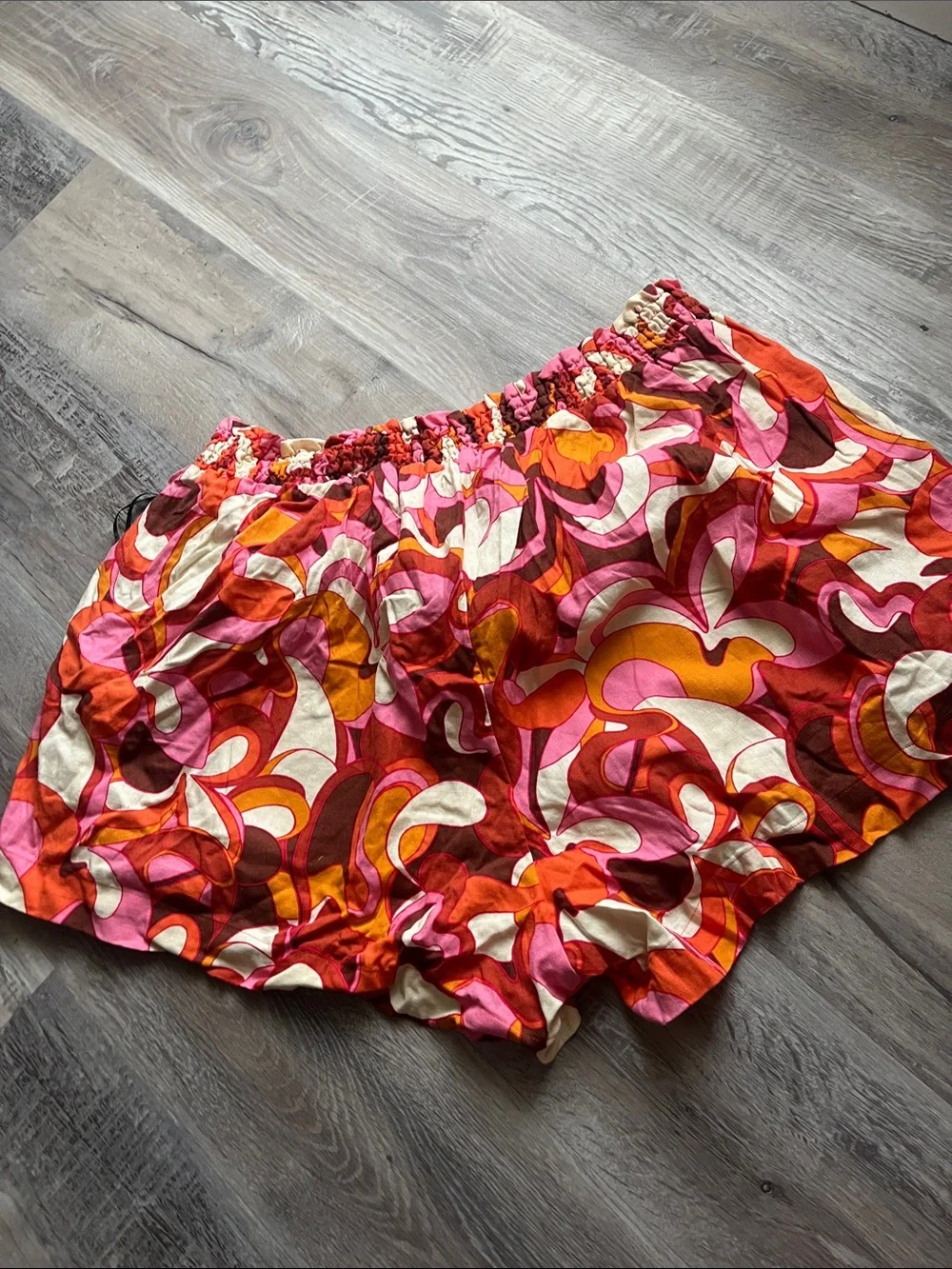 Ava & Viv Retro Floral Shorts in Pink, Orange & Cream